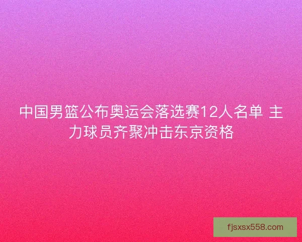 中国男篮公布奥运会落选赛12人名单 主力球员齐聚冲击东京资格