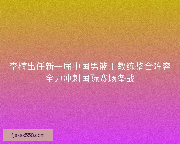 李楠出任新一届中国男篮主教练整合阵容全力冲刺国际赛场备战